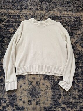 GAP Cream Cropped Crewneck Sweater